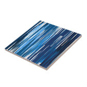 Blauw en wit abstract tegeltje (Zijkant)