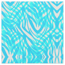 Blauw en wit Abstract Zebra Stof