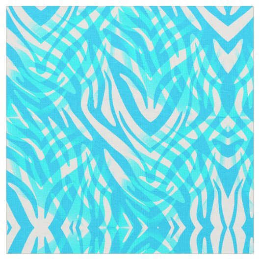 Blauw en wit Abstract Zebra Stof (Close Up)