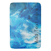 Blauw en wit, Abstracte kunst Badmat (Voorkant Verticaal)