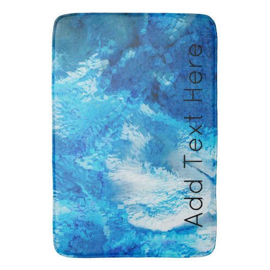 Blauw en wit, Abstracte kunst Badmat (Voorkant Verticaal)