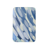 Blauw en wit abstracte kunst badmat (Voorkant Verticaal)