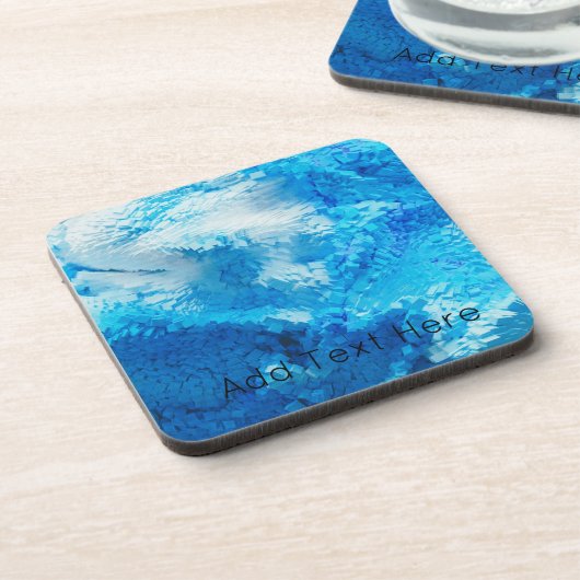 Blauw en wit, Abstracte kunst Bier Onderzetter (Linkerzijde)