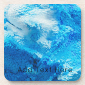 Blauw en wit, Abstracte kunst Bier Onderzetter (Voorkant)