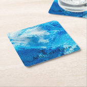 Blauw en wit, Abstracte kunst Kartonnen Onderzetters (Schuin)