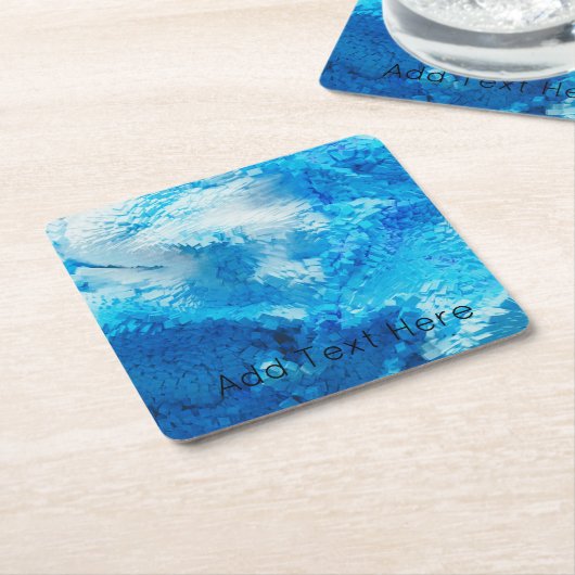 Blauw en wit, Abstracte kunst Kartonnen Onderzetters (Schuin)