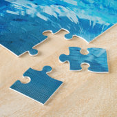 Blauw en wit, Abstracte kunst Legpuzzel (Zijkant)