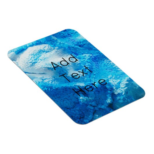 Blauw en wit, Abstracte kunst Magneet (Rechterzijde)