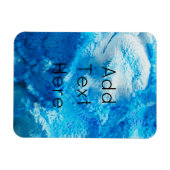 Blauw en wit, Abstracte kunst Magneet (Horizontaal)