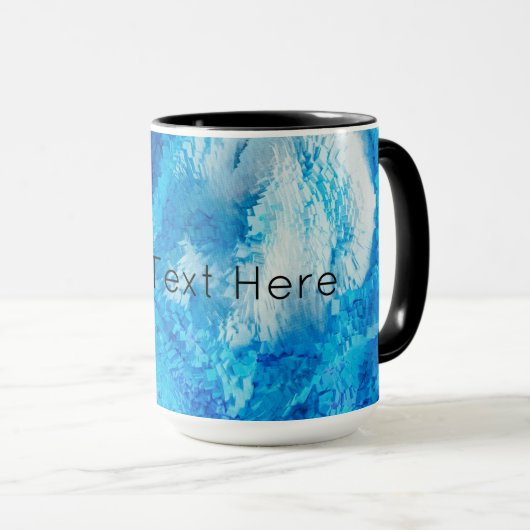 Blauw en wit, Abstracte kunst Mok (Voorkant rechts)