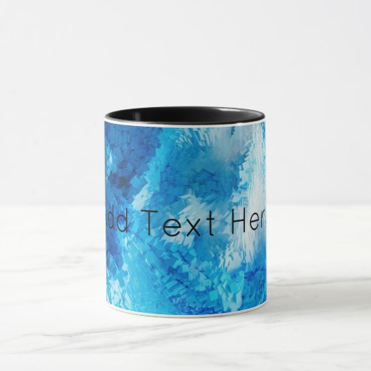 Blauw en wit, Abstracte kunst Mok (Midden)