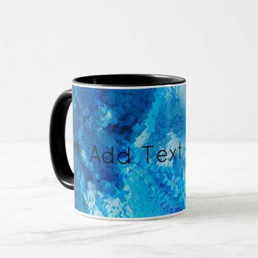 Blauw en wit, Abstracte kunst Mok (Voorkant links)