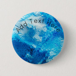 Blauw en wit, Abstracte kunst Ronde Button 5,7 Cm