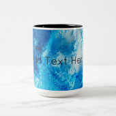 Blauw en wit, Abstracte kunst Tweekleurige Koffiemok (Center)