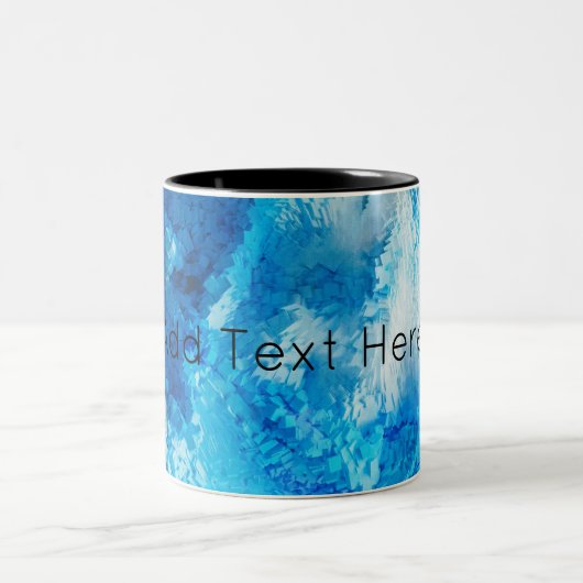 Blauw en wit, Abstracte kunst Tweekleurige Koffiemok (Center)