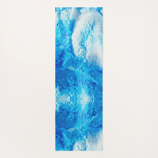 Blauw en wit, Abstracte kunst Yogamat (Achterkant)