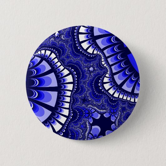 Blauw en wit achtervoegsel ronde button 5,7 cm (Voorkant)