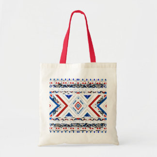 Blauw en wit Afrikaanse geometrische boodschappent Tote Bag