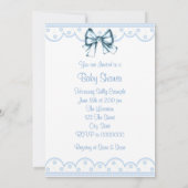 Blauw en wit Afro-Amerikaanse Baby Boy Shower Kaart (Achterkant)