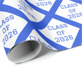 Blauw en Wit Afstudeer Inpakpapier | 2026 (Rol Hoek)