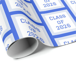 Blauw en Wit Afstudeer Inpakpapier 2026