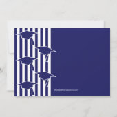 Blauw en wit Afstudeerder Petten Afstuderen Uitnod Kaart (Achterkant)