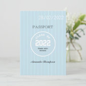 Blauw en Wit Afstudeerpasfoto Kaart (Staand voorkant)