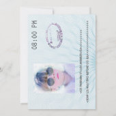 Blauw en Wit Afstudeerpasfoto Kaart (Achterkant)