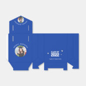 Blauw en wit Afstuderen Foto Bedankdoosjes (Uitgevouwen)