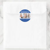 Blauw en wit Afstuderen Foto Collage Ronde Sticker (Tas)