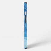 Blauw en wit Agate Marble Abstracte Name Monogram iPhone Hoesje (Linkerkant)