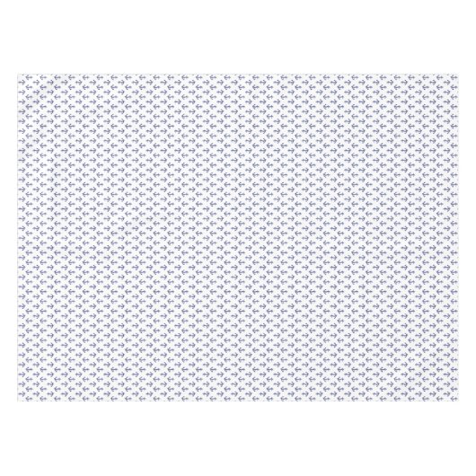 Blauw en wit allover ankerpatroon tafelkleed (Voorkant (Horizontaal))