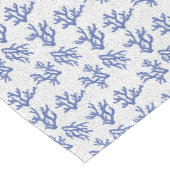 Blauw en wit alloverpatroon korte tafelloper (Hoek)