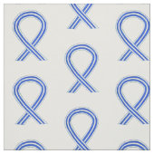 Blauw en wit ALS Awareness Ribbon Custom Fabric Stof (Swatch)