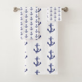 Blauw en wit anker bad handdoek (Insitu)