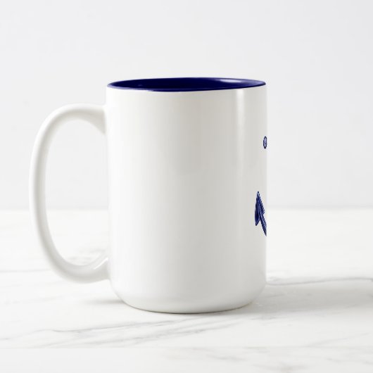 Blauw en wit anker tweekleurige koffiemok (Links)
