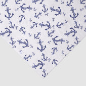 Blauw en wit ankerpatroon tissuepapier (Detail)