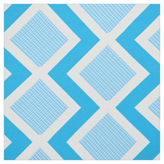 Blauw en Wit Argyle Print Chevron stof (Swatch)