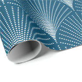 Blauw en wit art-deco naadloos patroon 2 cadeaupapier (Rol Hoek)