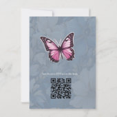 Blauw en wit Arty Gold Edge Bloemen Kaart (Achterkant)