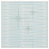 Blauw en Wit Atomic Star Stripe Stof (Close Up)