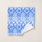 Blauw en wit Azulejo Spaans Azul Pattern Bad Handdoek (Wasdoekje)