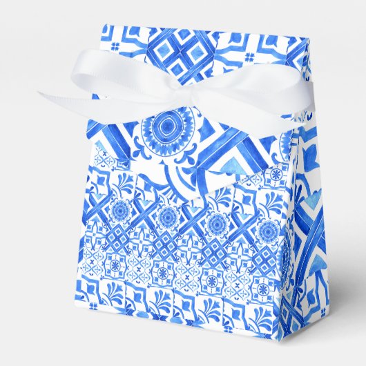 Blauw en wit Azulejo Spaans Azul Pattern Bedankdoosjes (Voorkant Zijde)