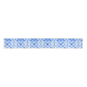 Blauw en wit Azulejo Spaans Azul Pattern Grosgrain Lint (Voorkant)
