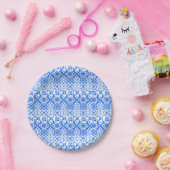 Blauw en wit Azulejo Spaans Azul Pattern Papieren Bordje (Feest)