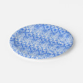 Blauw en wit Azulejo Spaans Azul Pattern Papieren Bordje (Gekanteld)