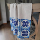 Blauw en wit Azulejos Tegel Design Theedoek