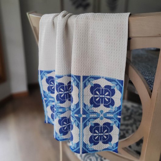 Blauw en wit Azulejos Tegel Design Theedoek
