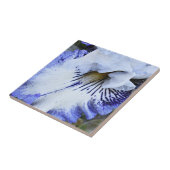 Blauw en Wit Baardiris Bloemstuk Tegeltje (Zijkant)