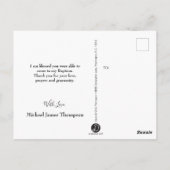 Blauw en wit Baby jongen Doop Dank u Briefkaart (Achterkant)